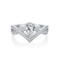 1 Carat Pear-Shaped Moissanite Engagement Ring - 14k White Gold, Moissanite-Encrusted Double Band Design - Elegant & Timeless