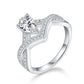 1 Carat Pear-Shaped Moissanite Engagement Ring - 14k White Gold, Moissanite-Encrusted Double Band Design - Elegant & Timeless